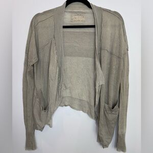 All Saints Suesha Wrap linen blend Cardigan Grey - Size 10
